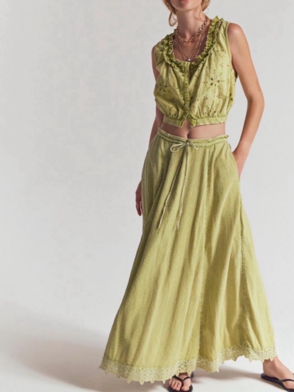 Free People Madelyn cotton maxi skirt set